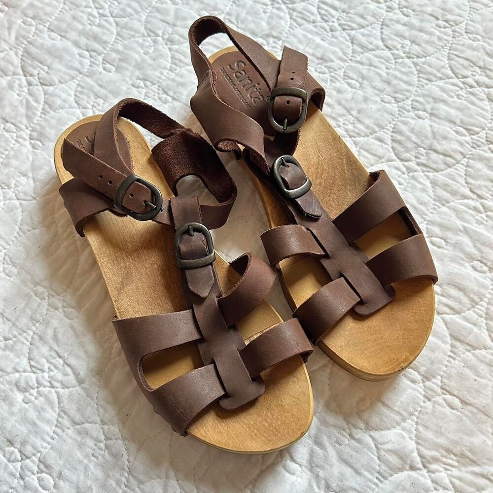 Sanita Women's Brown and Tan Sandals